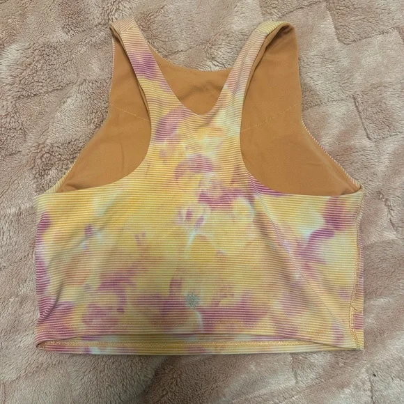 Athleta Conscious Textured Crop Spray Dye Island Coral/ Vintage Plum Size Small - Picture 2 of 3